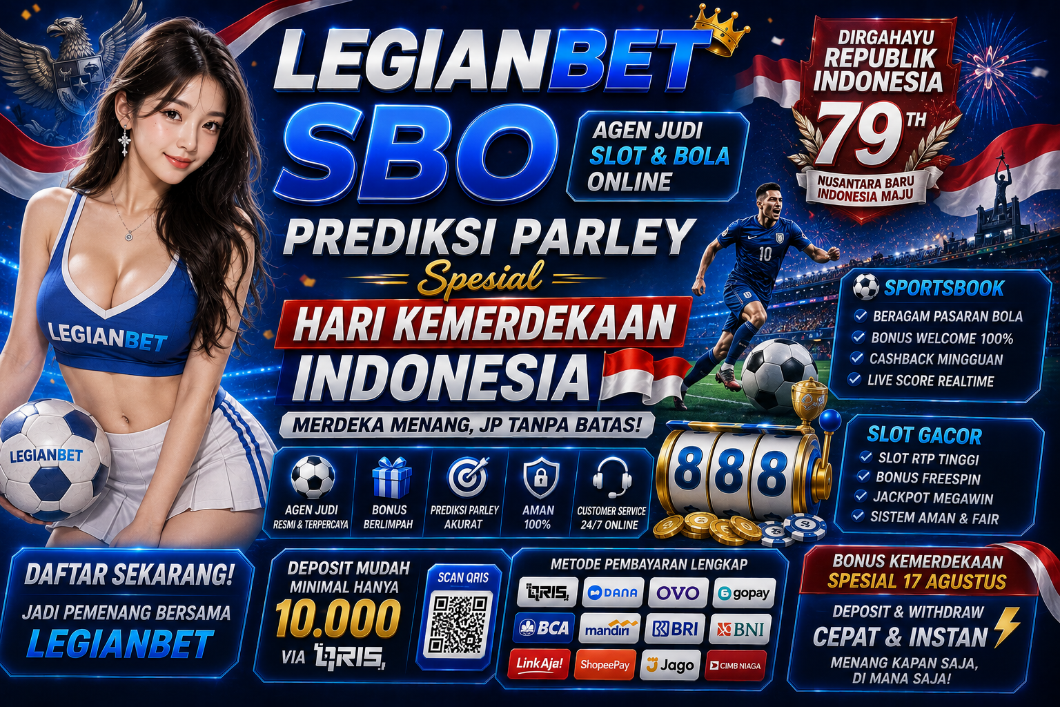 LegianBet SBO: Agen Judi Slot dan Bola Online Prediksi Parley Spesial Hari Kemerdekaan Indonesia